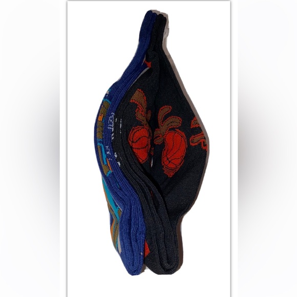 Space Jam Taz & Wile E. Crew Socks 2 Pair Men 6-12 Black Blue Tune Squad Legacy - Picture 5 of 11